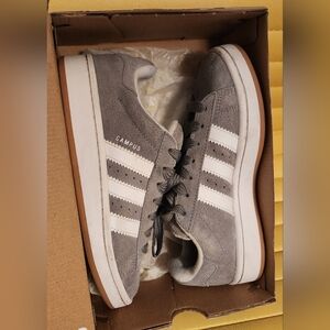 Men's Gray Adidas Campus Sneakers Size 5 Preowned